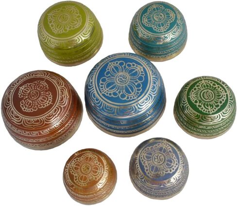 NHZ Chakra Healing Tibetan Singing Bowl Set of 7 for Meditation- Himalayan Singing bowls (Bronze) in Saudi Arabia