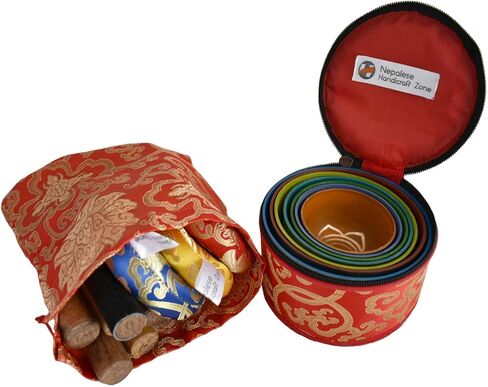NHZ Chakra Healing Tibetan Singing Bowl Set of 7 for Meditation- Himalayan Singing bowls (Bronze) in Saudi Arabia