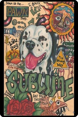 علامة قصدير معدنية مطبوعة عتيقة من Sublimes Lou Dog لتزيين جدران المنزل بمقاس 8 × 12 بوصة in Saudi Arabia