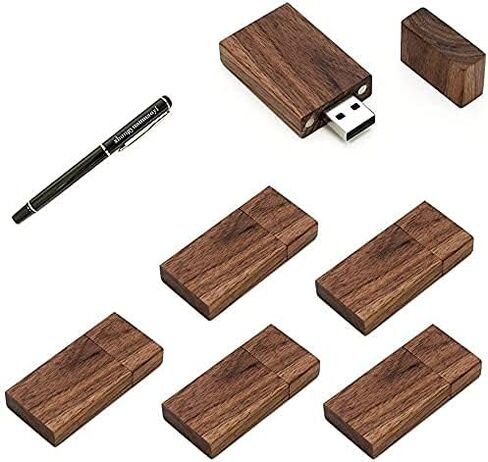 5 Pack Rectangle Walnut Wood 2.0/3.0 USB Flash Drive USB Disk Memory Stick with Wooden (2.0/1GB) in Saudi Arabia