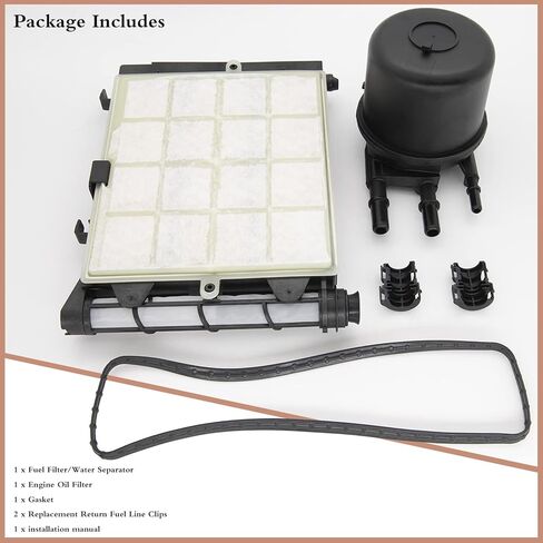 6.7 عنصر فلتر وقود الديزل Powerstroke استبدال # FD-4624 FD-4625 FD-4625AA HC3Z-9N184-B HC3Z-9N184-C متوافق مع Ford 2017-2020 F-250، F-350، F-450، F-550 Super Duty V8 in Kuwait