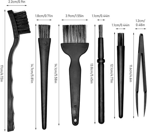 6 قطع من فرشاة لوحة مفاتيح الكمبيوتر، فرشاة تنظيف الكمبيوتر المحمول متعددة الوظائف مضادة للكهرباء الساكنة، فرشاة صغيرة محمولة للهاتف وسماعات الأذن والإلكترونيات والكاميرا وتفاصيل السيارة الداخلية in Kuwait