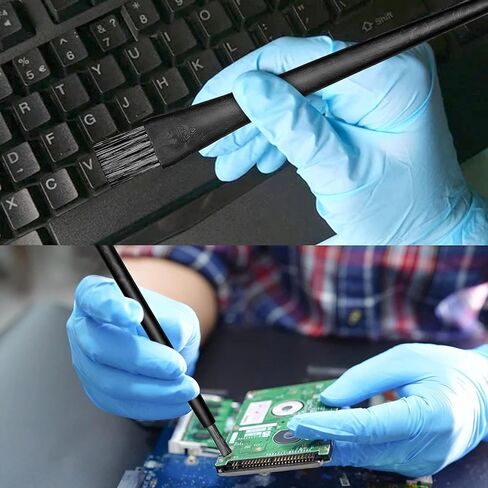 6 قطع من فرشاة لوحة مفاتيح الكمبيوتر، فرشاة تنظيف الكمبيوتر المحمول متعددة الوظائف مضادة للكهرباء الساكنة، فرشاة صغيرة محمولة للهاتف وسماعات الأذن والإلكترونيات والكاميرا وتفاصيل السيارة الداخلية in Kuwait