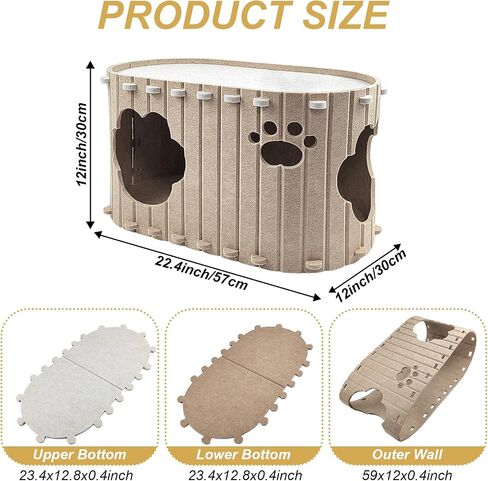 Cat House for Indoor Cats, Covered Cave Cat Beds & Furniture, Cat Bed Cave for Multiple & Large Cats Up to 22 Lbs, Scratch Resistant Foldable Cat Cave Beds Cat Hideaway Cat Cubes in Saudi Arabia