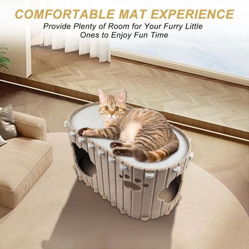 Cat House for Indoor Cats, Covered Cave Cat Beds & Furniture, Cat Bed Cave for Multiple & Large Cats Up to 22 Lbs, Scratch Resistant Foldable Cat Cave Beds Cat Hideaway Cat Cubes in Saudi Arabia