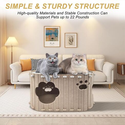 Cat House for Indoor Cats, Covered Cave Cat Beds & Furniture, Cat Bed Cave for Multiple & Large Cats Up to 22 Lbs, Scratch Resistant Foldable Cat Cave Beds Cat Hideaway Cat Cubes in Saudi Arabia