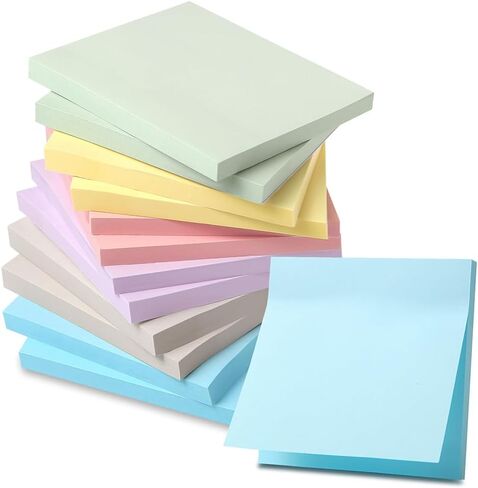 12Pack Pop-up Sticky Notes 3x3Inches，6 Bright Colors Super Sticky Notes, Recyclable, Clean Remobal Sticky Note Pads, Sticky Pads in Saudi Arabia