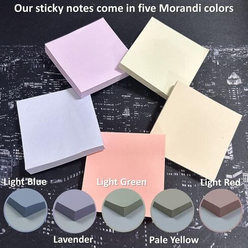 5 Pads Sticky Notes, 100 Sheets/Pad, Pastel Sticky Notes, Sticky Pads, Self-Stick Pads, 3x3 Inch, 5 Pastel Colors, Sticky Notes Aesthetic, Easy to Post for Home, Office, School in Saudi Arabia