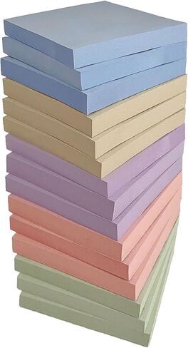5 Pads Sticky Notes, 100 Sheets/Pad, Pastel Sticky Notes, Sticky Pads, Self-Stick Pads, 3x3 Inch, 5 Pastel Colors, Sticky Notes Aesthetic, Easy to Post for Home, Office, School in Saudi Arabia