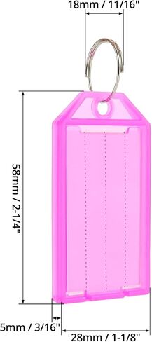 QWORK Clear Plastic Key Tags, 80 Pcs 2in Flexible Key Organizer with Split Ring and Blank Paper Label Window, Clear Storage Box for ID Name Item Identifiers Key Chain Tag Luggage Tag (8 Colors) in Saudi Arabia
