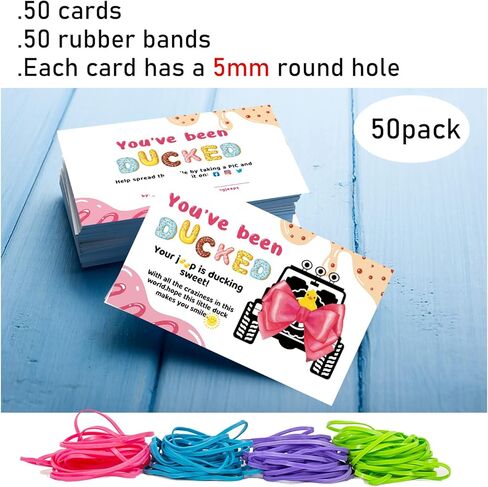 علامات البط، لقد تم بطة، علامات Dcuk Duck، بطاقة ألعاب Duck Ducking، 3.5 × 2 بوصة، 50 بطاقة، 50 شريط مطاطي، بطة صفراء مع تصميم سيارة الدفع الرباعي (7FD02) in Kuwait