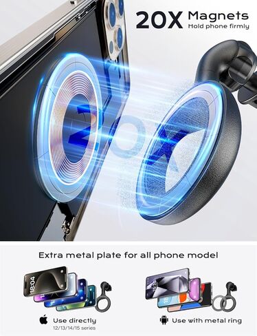 Neck Phone Holder for POV/Vlog Selfie, Magnetic Phone Chest Mount Hands-Free Fit Magsafe Magnetic Neck Mount for Phones with a Long and Short Rod for iPhone 15 14 13 12 Series & Android in Saudi Arabia