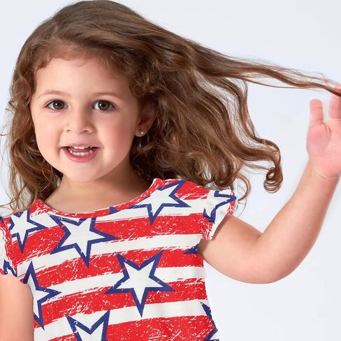 Girls 4th of July Tank Tops American Flag Shirt Kids Patriotic Outfit for Toddler Independence Day Top Tees 1-7T in Saudi Arabia