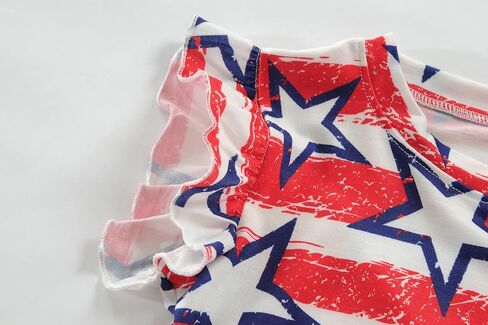 Girls 4th of July Tank Tops American Flag Shirt Kids Patriotic Outfit for Toddler Independence Day Top Tees 1-7T in Saudi Arabia