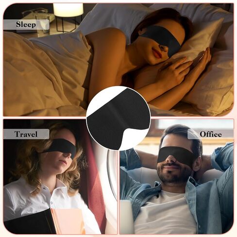 2Pack Cotton Sleep Mask Zero Pressure Eye Mask for Sleeping, Breathable Blackout Blindfold for Travel, Elastic Sleep Mask for Women Sleeping Overnight Home Office Airplane Rest M Size in Saudi Arabia