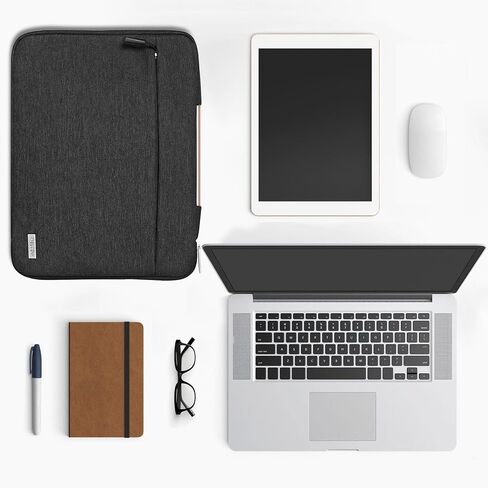 حقيبة كمبيوتر محمول مقاس 13-13.3 بوصة لجهاز MacBook air/pro، حقيبة كمبيوتر محمول رمادية اللون لأجهزة DELL/HP/Microsoft Surface/chromebook/iPad، غطاء كمبيوتر محمول واقٍ مقاوم للماء والصدمات مع مقبض in Saudi Arabia