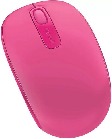 Microsoft Wireless Mobile Mouse 1850 - Magenta Pink . Comfortable Right/Left Hand Use, Wireless Mouse with Nano transceiver, for PC/Laptop/Desktop, works with Mac/Windows 8/10/11 Computers in Saudi Arabia