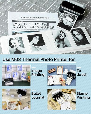 Phomemo 3 Inch Thermal Sticker Paper for Phomemo M03/M03AS/M04S Portable Photo Printer Notes Printer, Black on White, 77mm x 3.5m, 3 Inch X 11.5 ft, 3 Roll in Saudi Arabia