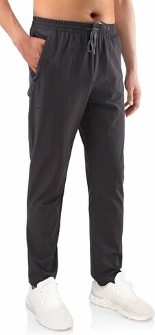 Mens Performance Quick Dry Slim Fit Elastic Waist Active Workout Hiking Track Jogger Pants in Saudi Arabia