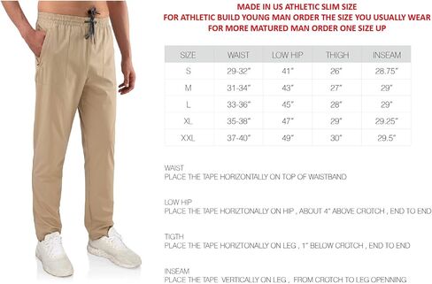 Mens Performance Quick Dry Slim Fit Elastic Waist Active Workout Hiking Track Jogger Pants in Saudi Arabia
