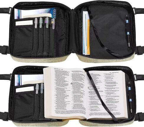 Blue Mushroom Bible Covers for Women with Adjustable Shoulder Strap Study Bag Bible Quilted Book Organizer Multifunctional Bag Fashion Bible Study Bag for Bibles and Medium Books in Saudi Arabia