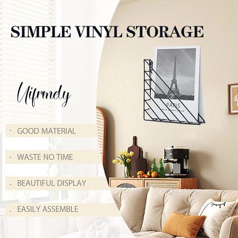 Metal Vinyl Record Storage Shelf Wall Mount, Gold Album Record Frames Display Magazine Holder for Office Home Decor, Hanging Triangle File Folder Racks Stand for Collector (Gold) in Saudi Arabia