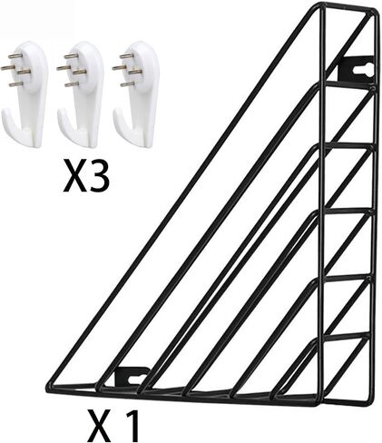 Metal Vinyl Record Storage Shelf Wall Mount, Gold Album Record Frames Display Magazine Holder for Office Home Decor, Hanging Triangle File Folder Racks Stand for Collector (Gold) in Saudi Arabia