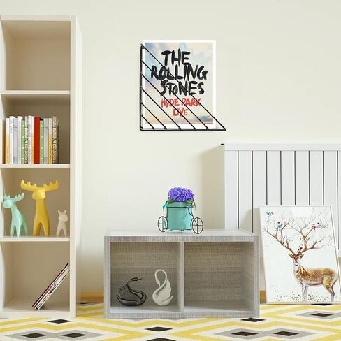 Metal Vinyl Record Storage Shelf Wall Mount, Gold Album Record Frames Display Magazine Holder for Office Home Decor, Hanging Triangle File Folder Racks Stand for Collector (Gold) in Saudi Arabia