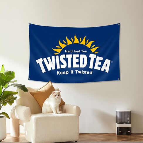 Tapestry for Twisted Tea Flag Hanging Banner 3 * 5 Feet Sign for Bar Parties Decoration Yard Decor in Kuwait