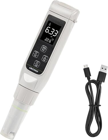 Rechargeable pH Meter with ATC -2～+16pH Digital PH Tester Pen with Backlight 0.01 High Accuracy Waterproof pH Tester Kit PH Pen Meter Temp/Water Tester for Hydroponics，Aquarium，Pool，Soil in Saudi Arabia
