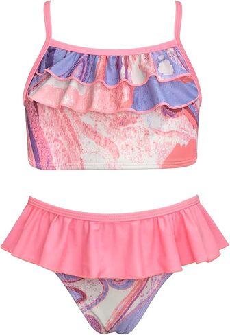 SHEKINI Girl's Fruit Printing Bathing Suit Ruffle Bikini Two Piece Swimsuits Kid Swimwear in Saudi Arabia