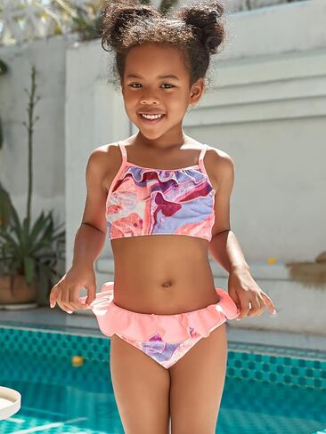 SHEKINI Girl's Fruit Printing Bathing Suit Ruffle Bikini Two Piece Swimsuits Kid Swimwear in Saudi Arabia