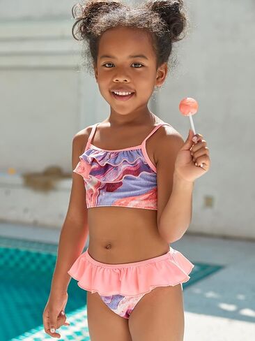 SHEKINI Girl's Fruit Printing Bathing Suit Ruffle Bikini Two Piece Swimsuits Kid Swimwear in Saudi Arabia