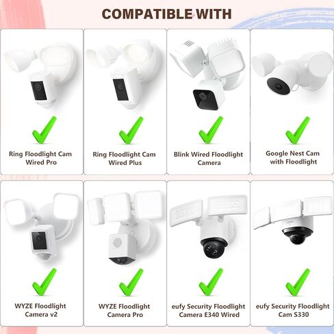كابل الطاقة وحامل التوصيل لكاميرات Floodlight المتوافقة مع Floodlight Cam Wired Pro/Plus، كاميرا Floodlight السلكية Blink، صندوق كهربائي مع كابل مقاوم للطقس بطول 20 قدمًا - (تركيب 2 في 1 ومجموعة سلك) in Kuwait