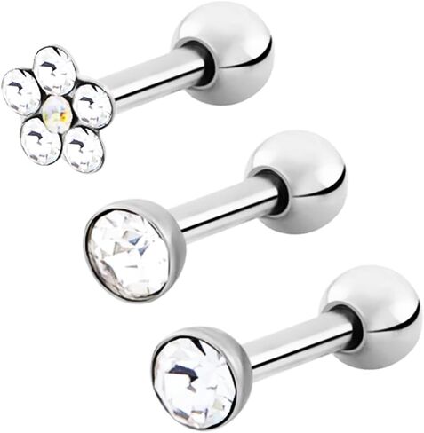 Tragus Studs Set - Hypoallergenic Cartilage Earrings - Surgical Steel Helix Piercing Jewelry with Unique Designs - Stylish & Comfortable Ear Piercings Helix Studs in Saudi Arabia