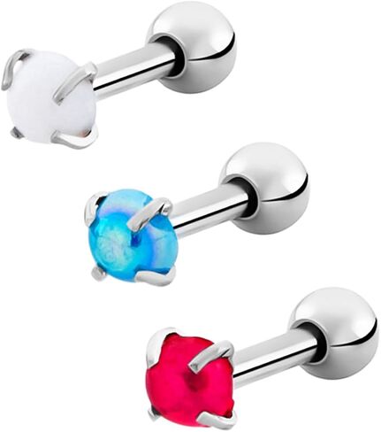 Tragus Studs Set - Hypoallergenic Cartilage Earrings - Surgical Steel Helix Piercing Jewelry with Unique Designs - Stylish & Comfortable Ear Piercings Helix Studs in Saudi Arabia