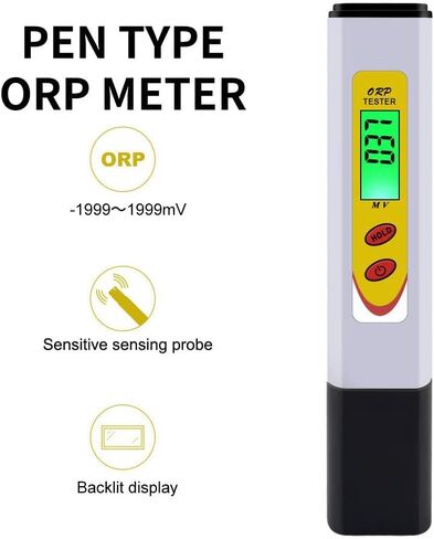 ORP Redox Meter Tester, -1999~1999mV Range, LCD Backlit ORP Meter Water Quality Mater Pen, for Drinking Water, Swimming Pool and Aquarium in Saudi Arabia