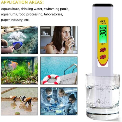 ORP Redox Meter Tester, -1999~1999mV Range, LCD Backlit ORP Meter Water Quality Mater Pen, for Drinking Water, Swimming Pool and Aquarium in Saudi Arabia