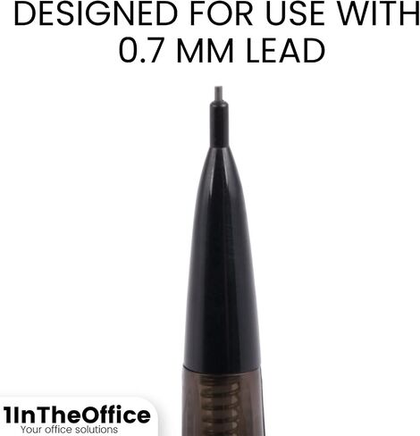 1InTheOffice Mechanical Pencils 0.7mm, 2.5, HB Lead, Black Lead, Smoke Barrel (24 Pack) in Saudi Arabia