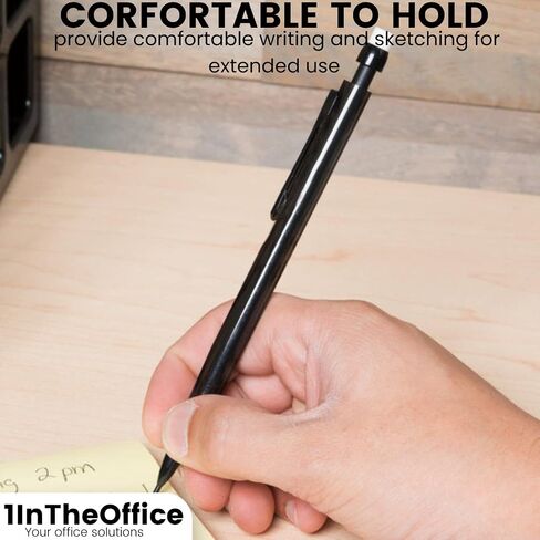 1InTheOffice Mechanical Pencils 0.7mm, 2.5, HB Lead, Black Lead, Smoke Barrel (24 Pack) in Saudi Arabia