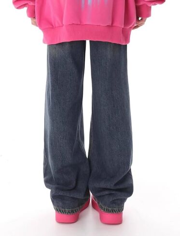 Cute Jeans for Women Girls Star Patchwork Pants Y2K High Waisted Straight Leg Baggy Jean Casual Preppy Clothes. in Saudi Arabia
