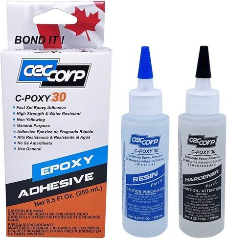 Epoxy Glue Adhesive C-POXY 30 by CECCORP (4.25 Oz Combined) – Medium Setting Cure, Clear Epoxy Glue, General Purpose, 30 Minute in Saudi Arabia