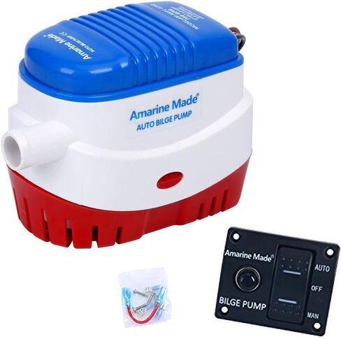 Amarine-made Automatic Submersible Boat Bilge Water Pump 12v 750gph Auto and Auto/Off/Man LED Rocker Bilge Pump Switch Panel in Saudi Arabia