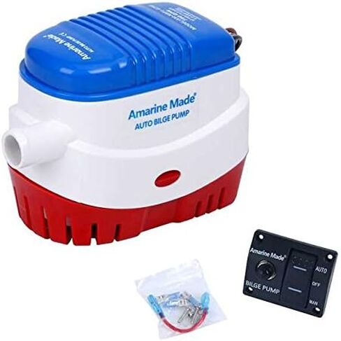 Amarine-made Automatic Submersible Boat Bilge Water Pump 12v 750gph Auto and Auto/Off/Man LED Rocker Bilge Pump Switch Panel in Saudi Arabia