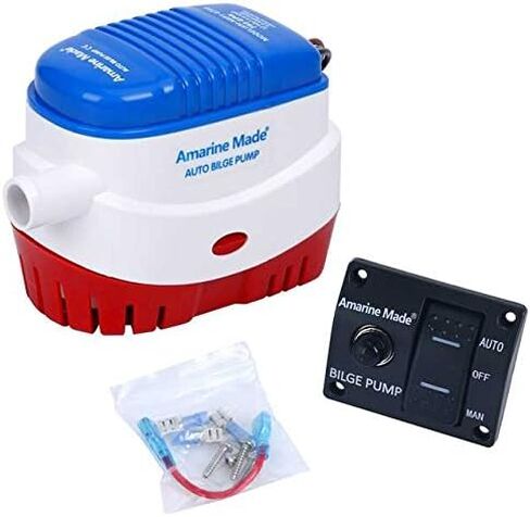 Amarine-made Automatic Submersible Boat Bilge Water Pump 12v 750gph Auto and Auto/Off/Man LED Rocker Bilge Pump Switch Panel in Saudi Arabia