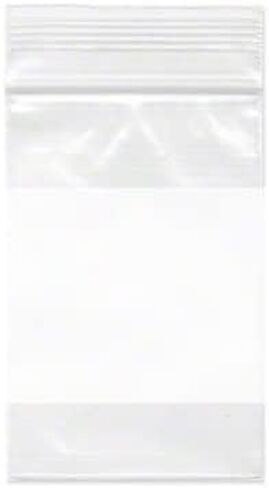 Dazzling Displays 100-Pack 2 Mil Transparent Small Plastic Clear Resealable Poly Bags (1.5 x 2 Inch) with Writable White Block - Ideal for tiny items like beads, jewelry, and other small parts. in Saudi Arabia