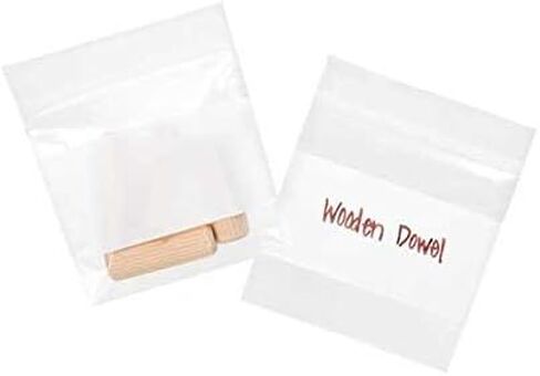 Dazzling Displays 100-Pack 2 Mil Transparent Small Plastic Clear Resealable Poly Bags (1.5 x 2 Inch) with Writable White Block - Ideal for tiny items like beads, jewelry, and other small parts. in Saudi Arabia