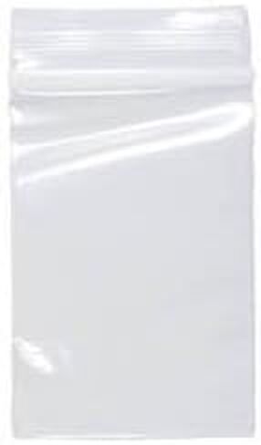 Dazzling Displays 100-Pack 2 Mil Transparent Small Plastic Clear Resealable Poly Bags (1.5 x 2 Inch) with Writable White Block - Ideal for tiny items like beads, jewelry, and other small parts. in Saudi Arabia