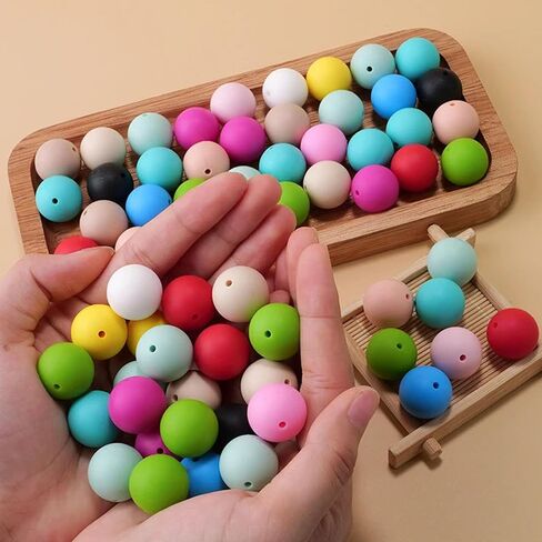 70Pcs Silicone Beads, 15mm Silicone Beads for Keychain Making Silicone Beads for Bracelet Making Necklace Making and Bulk Round Silicone Beads for Pens(Dark Purple) in Saudi Arabia