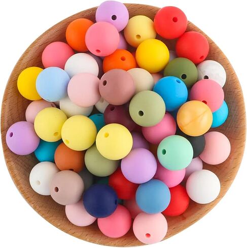 70Pcs Silicone Beads, 15mm Silicone Beads for Keychain Making Silicone Beads for Bracelet Making Necklace Making and Bulk Round Silicone Beads for Pens(Dark Purple) in Saudi Arabia